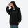 Soft relaxed mid-layer pullover for outdoor - black hooded mid-layer pullover with cap, for travel and city walks