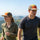 Breathable sporty cap for trail and city - olive and orange color block cap on couple, for cycling and commuting