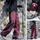 Water-repellent fleece hiking pants for cold days - plum fleece-lined hiking pants with black fleece top