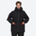 Men's waterproof 2L snow jacket and pants series - black jacket, front view with hands on hips, for resort and street wear