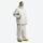 Men's waterproof 2L pullover snow jacket and pants - off-white cream, on-model front view, for resort and street wear