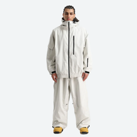 
                  
                    Breathable 3-layer ski pullover with balloon pants - white jacket with white pants, for resort and street wear
                  
                