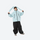 Kids breathable snowboard jacket and bib pants set - ice blue jacket with black pants, for family resort ski days