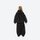 Kids breathable snowboard jacket and bib pants set - black, kids on-model back view, for kids skiing and snowboarding