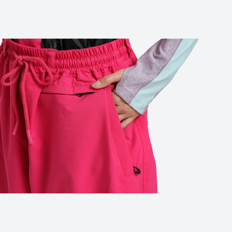 Women's 2-layer snowboard jacket and pants - rose red snow pants, for cold-weather winter sports