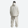 Men's breathable 2L snowboard jacket and pants - off-white cream, on-model back hood view, for powder days and winter commute