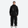 Women's breathable ski jacket with chest zip pockets - black jacket with black pants, for skiing and snowboarding