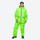 Men's waterproof 2L snow jacket and pants series - neon green jacket with neon green pants, on-model full-body front view
