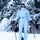Women's one-piece snowboard suit with waist belt - ice blue one-piece snow suit, for skiing and snowboarding