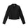 Soft boxy fleece sweater for cold days - black boxfleece half-zip sweatshirt, flat product view, for layering in cold weather
