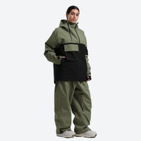 
                  
                    Women's waterproof 2L snow jacket and pants - olive green and black colorblock jacket with olive pants
                  
                