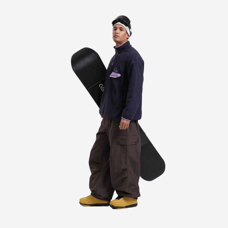 Unisex breathable wide-leg ski pants - coffee brown snow pants, for skiing and snowboarding