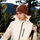 Cocoon 95 percent merino wool beanie ultra soft - brown merino beanie on women in white jacket, for daily commute and office