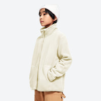 
                  
                    Kids' stand-collar fleece mid-layer jacket - cream kids fleece jacket with stand collar and beanie
                  
                