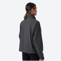 
                  
                    Women's fleece softshell jacket with stand collar - gray softshell jacket, for cold-weather outdoor wear
                  
                