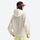 Breathable comfort mid-layer hoodie - cream hooded mid-layer pullover on women with visor, for layering in cool weather