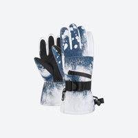 
                  
                    Spritz printed full finger snow gloves - printed snow gloves pair, white blue print pair view, for resort ski days
                  
                