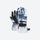 Spritz printed full finger snow gloves - printed snow gloves pair, white blue print pair view, for resort ski days