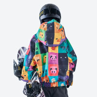 
                  
                    Kids waterproof 2L print snow jacket and pants - multicolor print kids jacket, for snow play and winter commute
                  
                