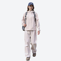 
                  
                    Women's waterproof 3L hardshell hiking jacket - cream hardshell jacket, walking with backpack, for cold-weather outdoor wear
                  
                