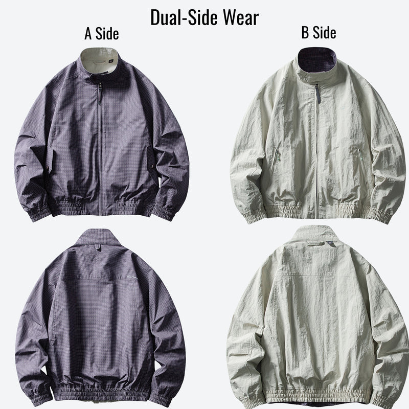 Unisex reversible water-repellent softshell jacket - lavender cream, for cold-weather outdoor wear
