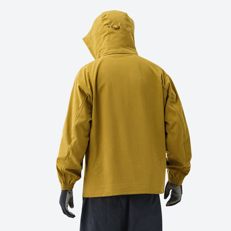 Unisex seamless waterproof softshell jacket - mustard softshell jacket, for cold-weather winter sports