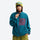 Wrinkle-resistant heat-lock fleece jacket with full zip - teal wavy fleece mid-layer jacket with purple pocket on women with 