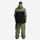 Men's waterproof 2L pullover snow jacket and pants - olive green and black colorblock, for powder days and winter commute