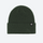 Cuffed wool beanie in many colors - dark green wool snow beanie, front product view, for skiing and snowboarding
