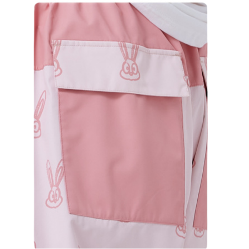 Women's waterproof 2L snow jacket and pants - pink, pocket flap close-up detail, for skiing and snowboarding