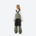 Kids 3L waterproof snow jacket and pants suit - olive bib pants with black knee patches, for family resort ski days