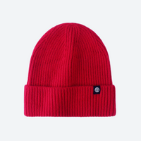 
                  
                    Cuffed wool beanie in many colors - red wool snow beanie, front product view, for daily commute and office
                  
                