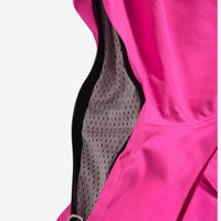 
                  
                    Women's 2-layer snowboard jacket and pants - pink, hood interior mesh close-up detail, for resort and street wear
                  
                