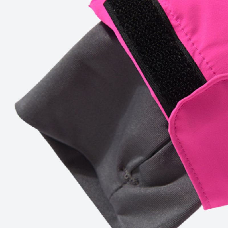 Women's waterproof 2L snow jacket and pants - pink, cuff inner close-up detail, for powder days and winter commute