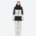 Breathable 2-layer colorblock ski jacket with suspender bibs - black and white colorblock jacket with white pants