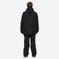 
                  
                    Unisex snowboard jacket and bibs set - black jacket with black pants, for resort and backcountry days
                  
                