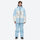 Breathable 2-layer colorblock ski jacket with suspender bibs - ice blue jacket with ice blue pants