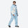 Unisex snowboard jacket and bibs set - ice blue jacket with ice blue pants, for powder and piste riding