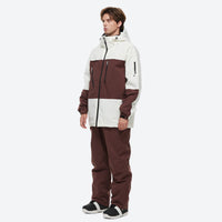 
                  
                    Unisex snowboard jacket and bibs set - coffee brown jacket with coffee pants, for cold-weather winter sports
                  
                