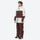 Unisex snowboard jacket and bibs set - coffee brown jacket with coffee pants, for cold-weather winter sports
