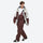 Unisex waterproof 2L snow jacket and bib pants - coffee brown jacket with coffee pants, for skiing and snowboarding