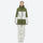 Unisex waterproof 2L snow jacket and bib pants - olive green jacket with white pants, for skiing and snowboarding