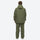 Unisex snowboard jacket and bibs set - olive green jacket with olive pants, for resort and backcountry days