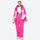 Breathable 2-layer colorblock ski jacket with suspender bibs - rose pink, for powder and piste riding