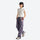 Breathable relaxed trail pants with drawcord waist - mauve purple quick-dry hiking pants with white tee, side walking view