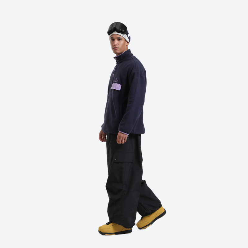 Unisex breathable wide-leg ski pants - black snow pants, for powder days and winter commute