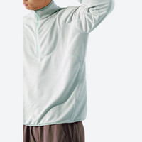 
                  
                    Soft boxy fleece sweater for cold days - mint boxfleece half-zip sweatshirt on men, for layering in cold weather
                  
                