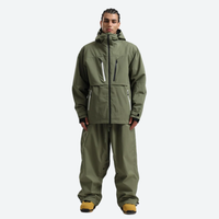 
                  
                    Men's 2-layer snowboard jacket and pants - olive green jacket with olive pants, for resort and street wear
                  
                