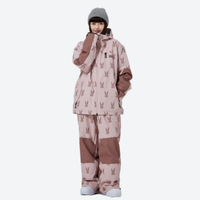 
                  
                    Women's breathable rabbit print ski jacket set - pink brown rabbit print jacket with matching pants
                  
                