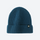 Warm wool knit beanie for winter sports - teal wool snow beanie, front product view, for skiing and snowboarding